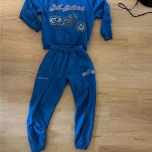 SET Active Blue Crewneck Sweatshirt with White Logo